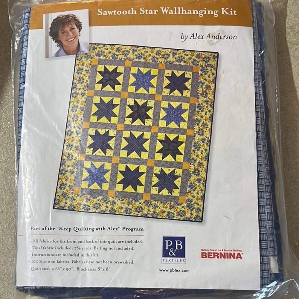 Sawtooth Star Wallhanging Kit - Blue and Yellow